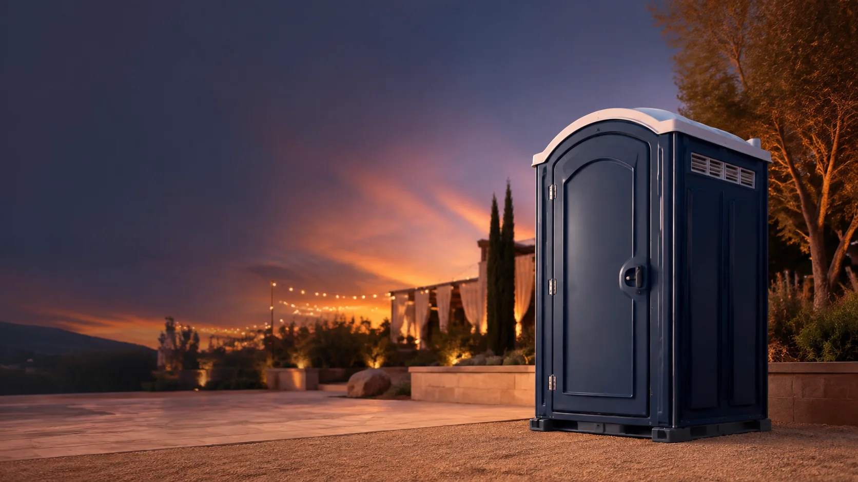 Portable restroom shown for rental planning in Rexburg, ID